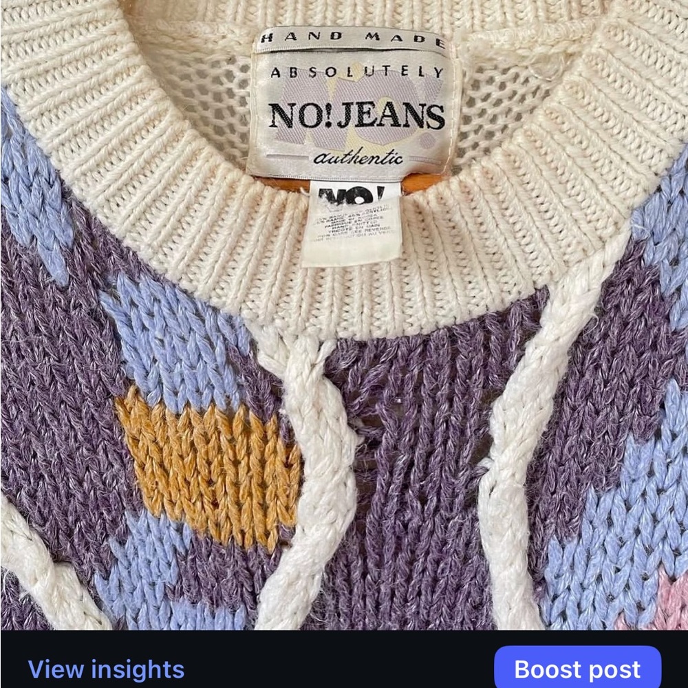 Vintage Colorful Knit Women's Sweater - Picture 2 of 4